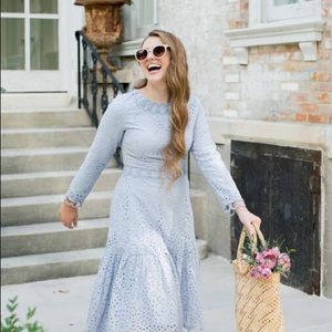 Dainty Jewells dusty blue England in Spring dress